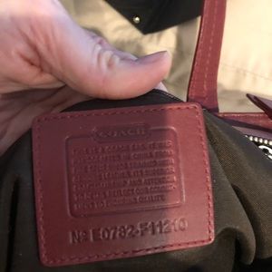 Burgundy coach purse